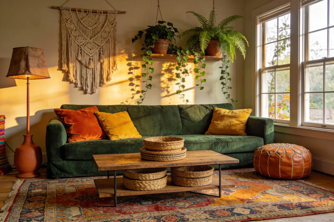 9 Genius Ways to Make Your Eclectic Living Room Feel Cozy With Boho Textures