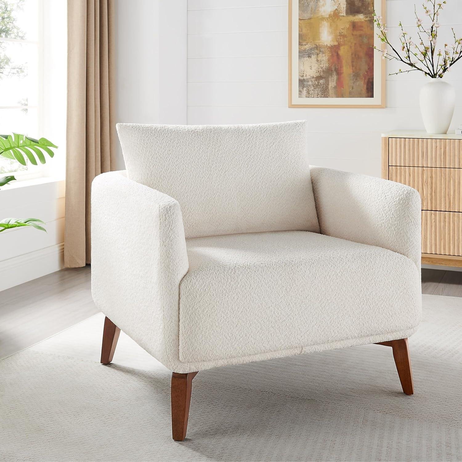 Cozy Boucle Chairs: Stylish Swivel & Oversized Accents