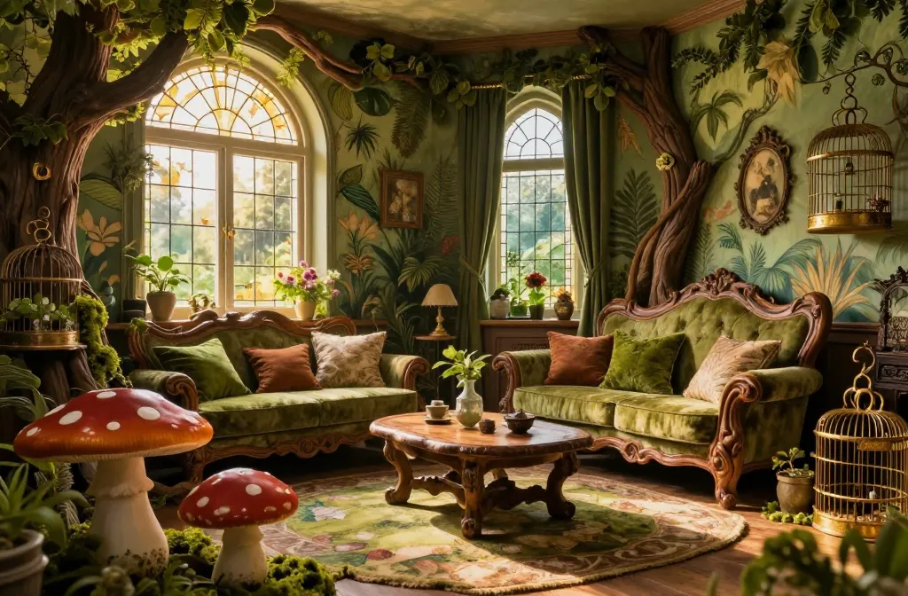 Unlock Magic: 10 Whimsical Living Room Ideas | Quirky Vintage Storybook Style