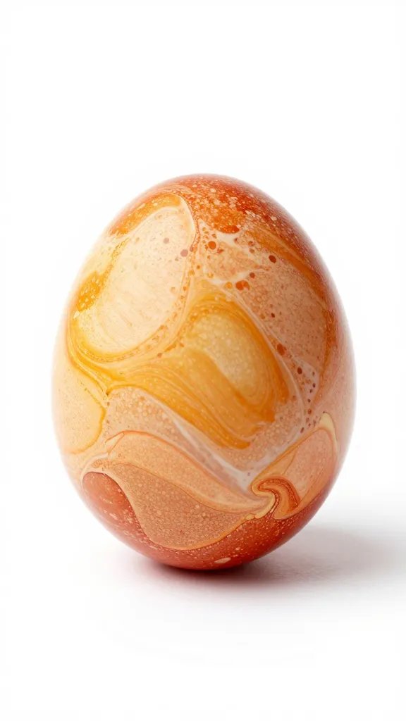 Vibrant marbled egg patterns, bright, clean background.