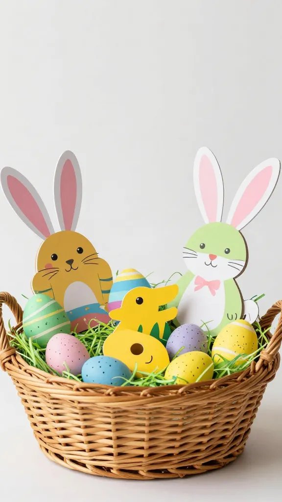 Artfully arranged DIY Easter basket fillers.