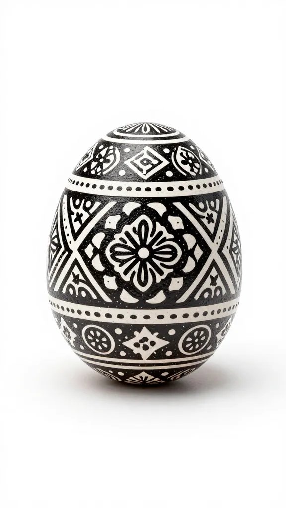 Sharpie art eggs, intricate patterns, white background.
