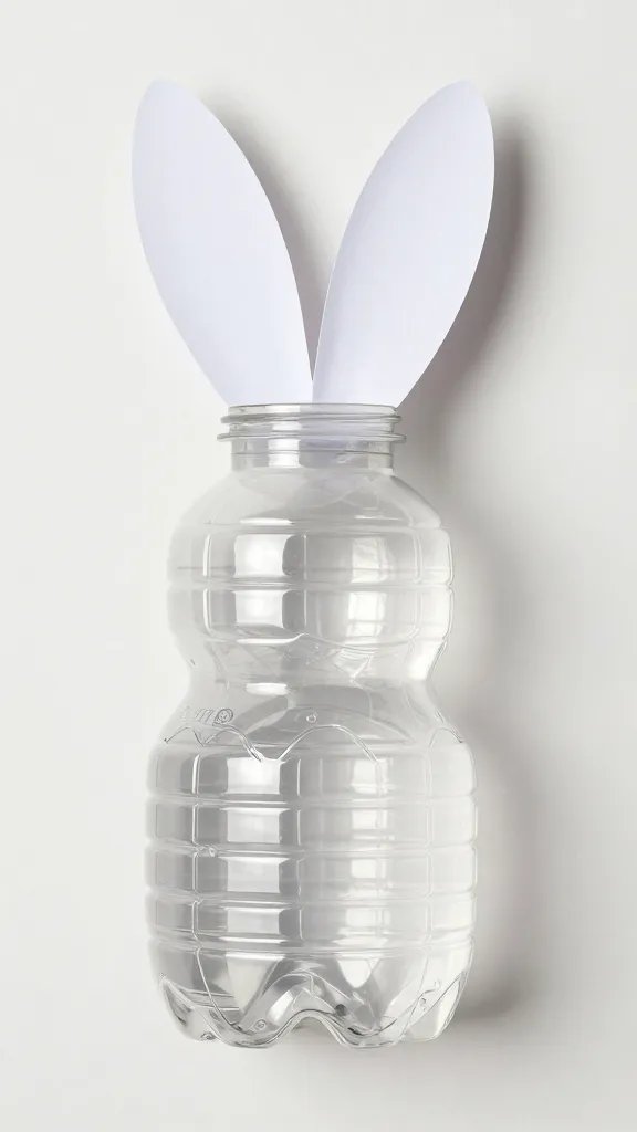 Recycled plastic bottle Easter bunny craft