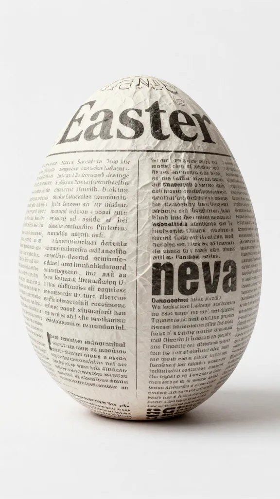 Newspaper paper mache Easter egg