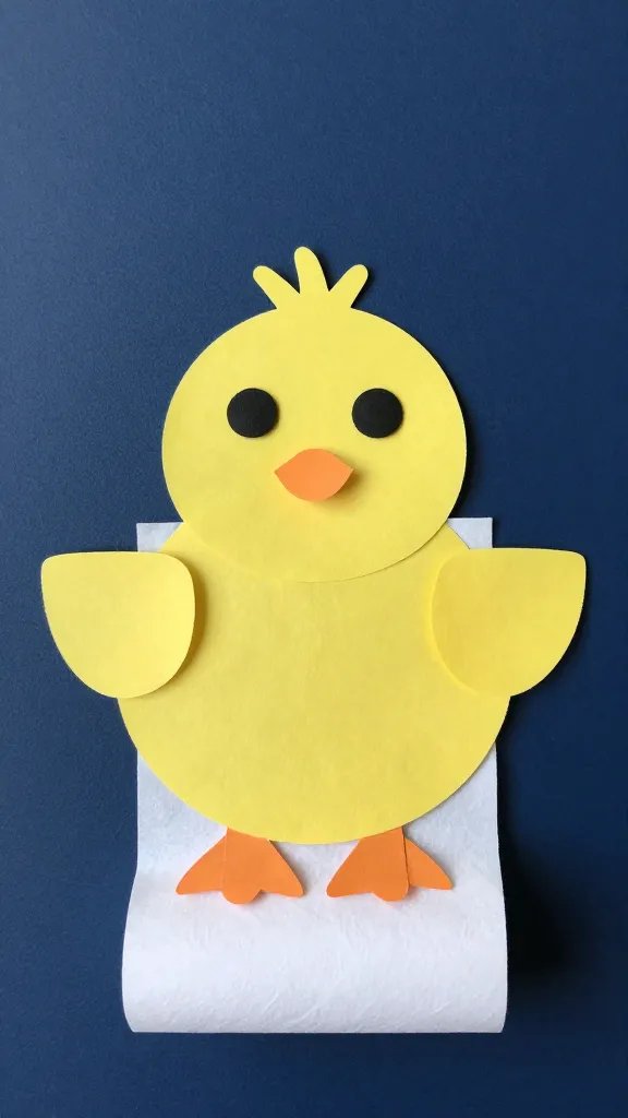 Toilet paper roll Easter chick craft
