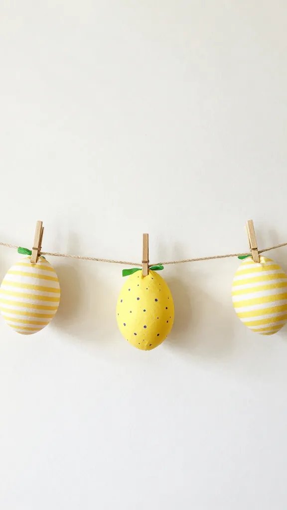 Fabric scrap Easter egg garland