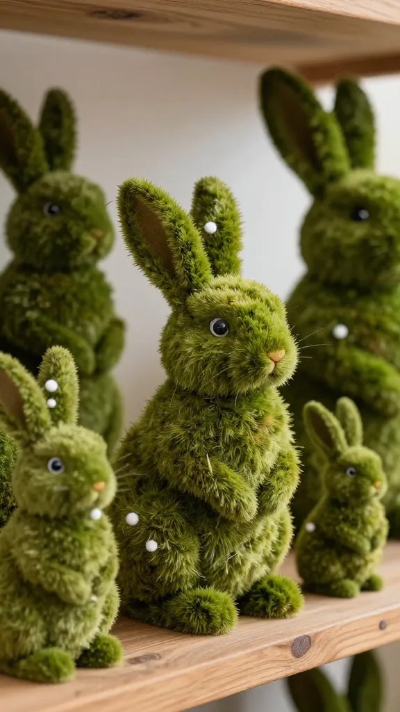 A whimsical moss bunny adds a charming spring touch to your home and fits perfectly into any collection of Easter Craft Decorations. This simple DIY idea brings nature indoors and is one of those Easter Projects anyone can try for a fresh, playful seasonal look. Tap to see how to make Moss Bunny Figurines.