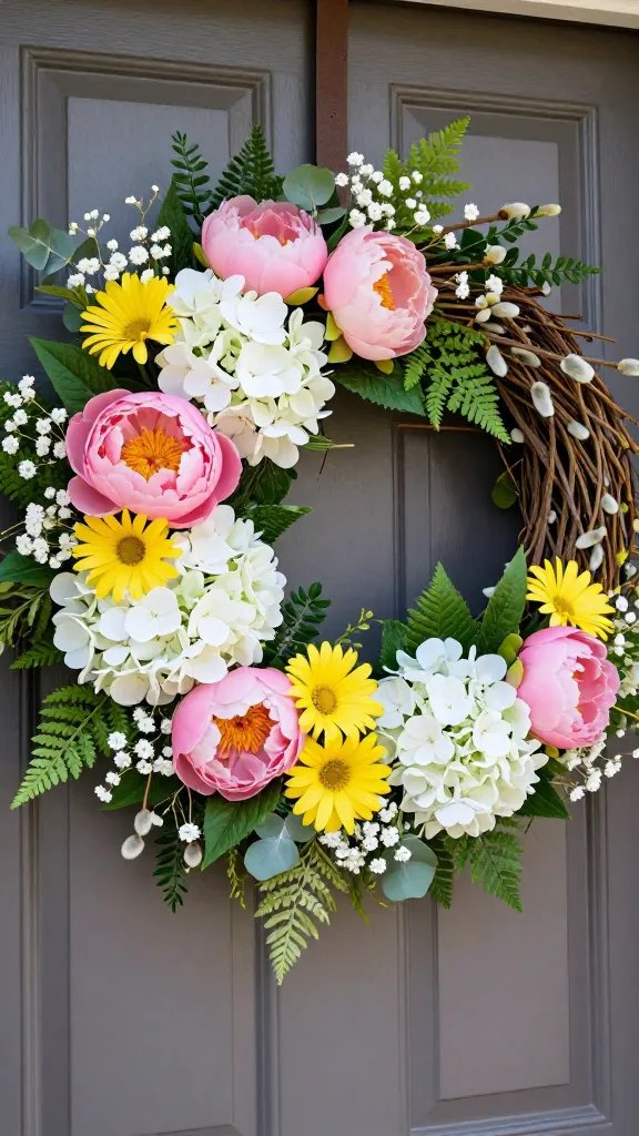 Spring Flower Wreath. A floral wreath filled with soft spring blooms is a timeless way to refresh your home. As one of the prettiest Easter Craft Decorations, this wreath doubles as an easy Easter Project that adds warmth and seasonal charm to your entryway. Tap to see how to make Spring Flower Wreath.