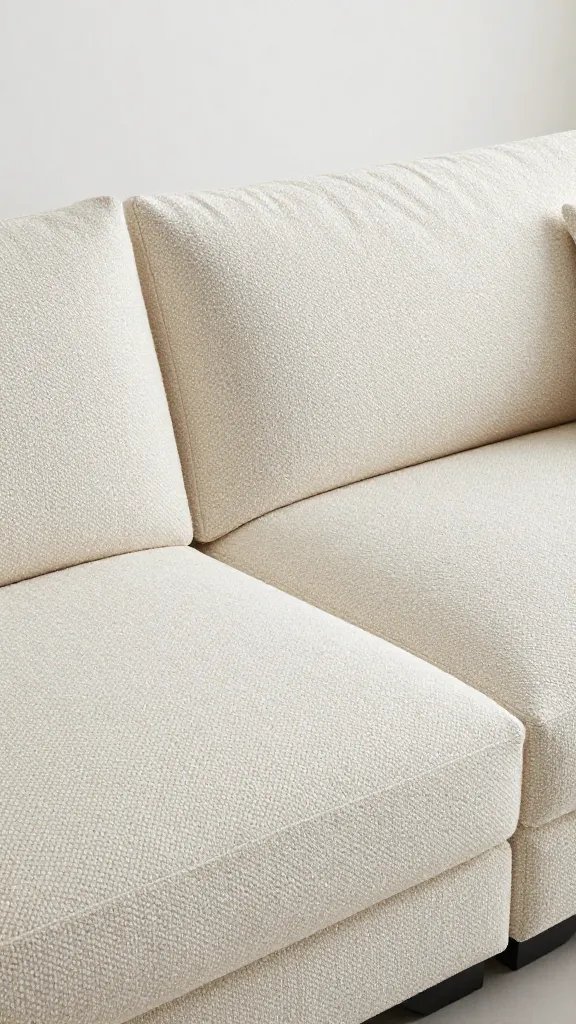 Modern luxury sectional sofa, inviting texture.
