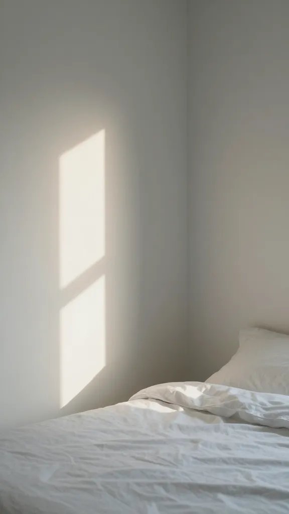 Soft light on a minimalist bedroom corner.
