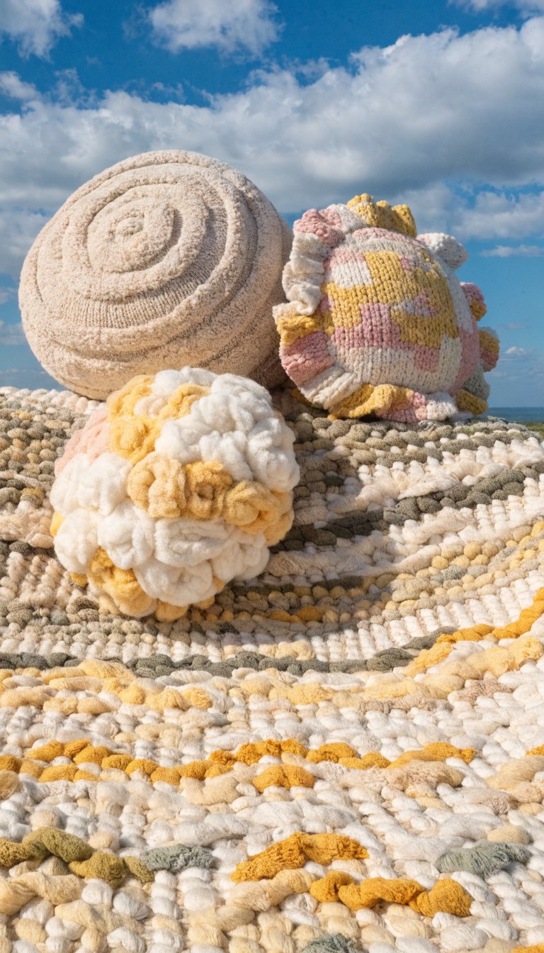 Tactile rug, cotton cushions, spring-forward aesthetic shoot