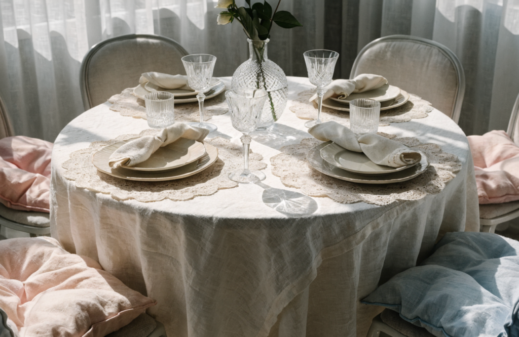 Spring Decor Ideas Using Lace, Linen, and Cotton Textures Sparkle