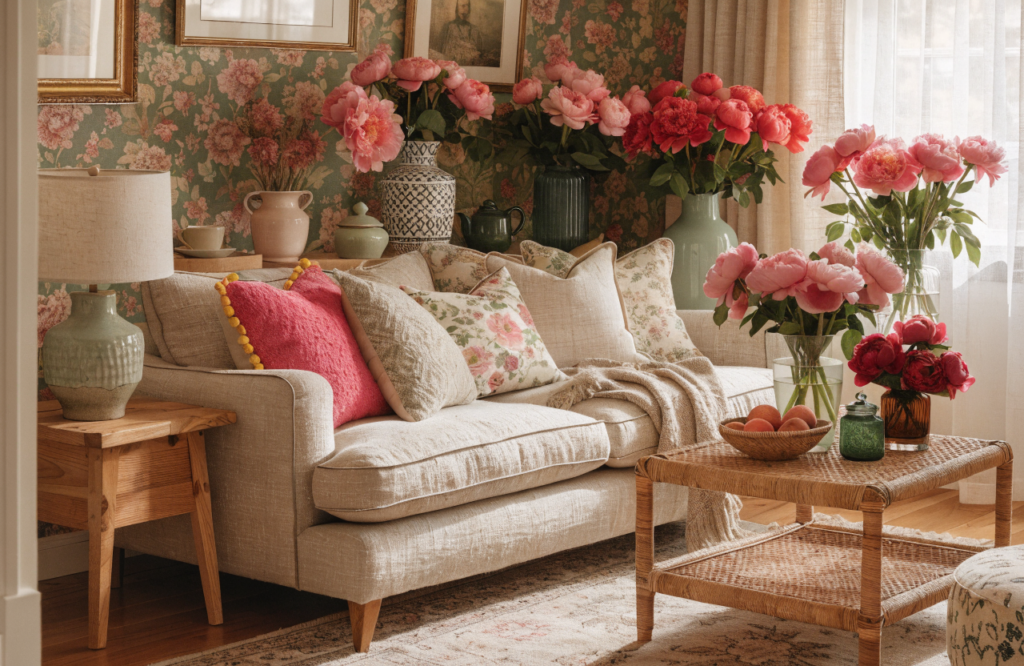 Steal These 11 Spring Living Room Refresh Ideas for a Cozy Maximalist Cottage