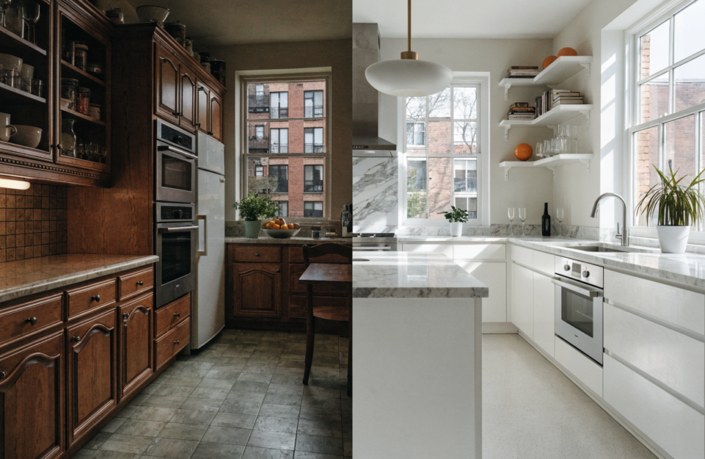 Before and After Modern Kitchen Makeover That Went Viral