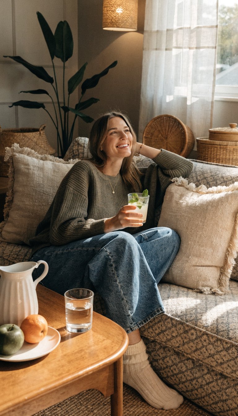 30 year old caucasian woman watering indoor plants by window