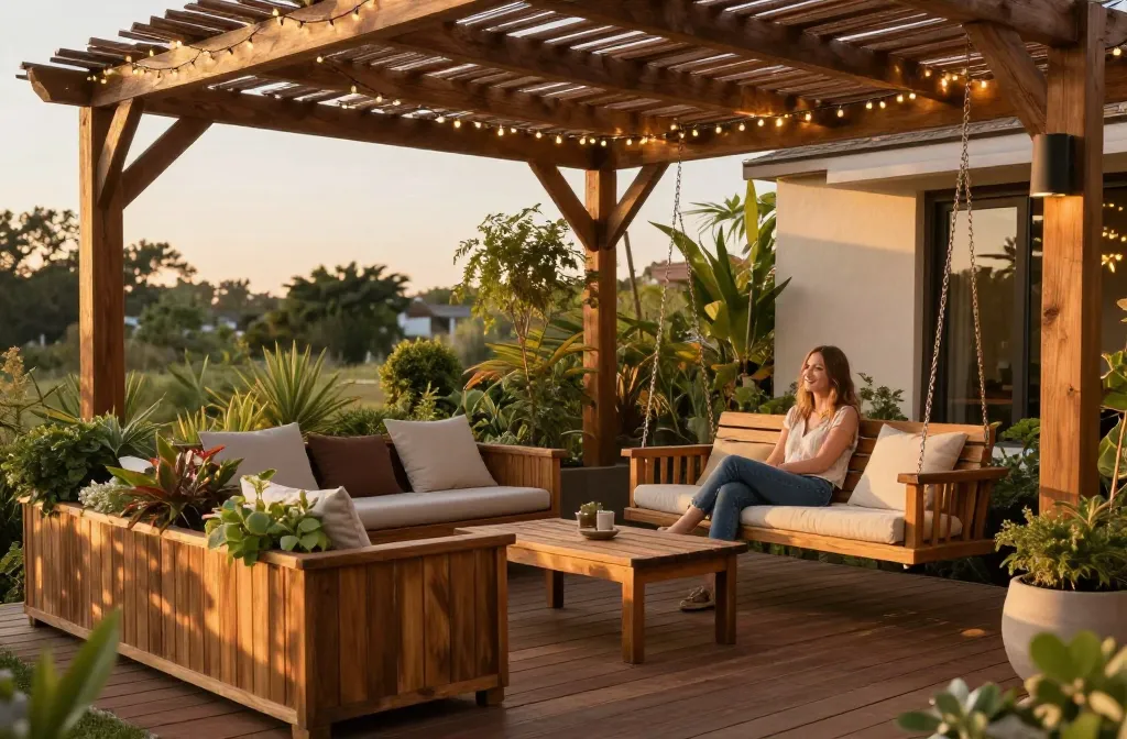 15 Outdoor Patio Ideas to Fix a Stark, All-Gray Space with Warm Wood Accents You’Ll Love
