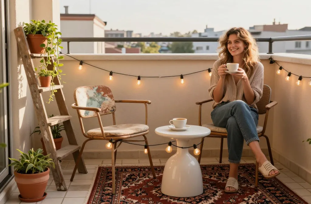 15 Apartment Balcony Ideas That Mix Vintage Finds with Fresh, Contemporary Layers Perfectly
