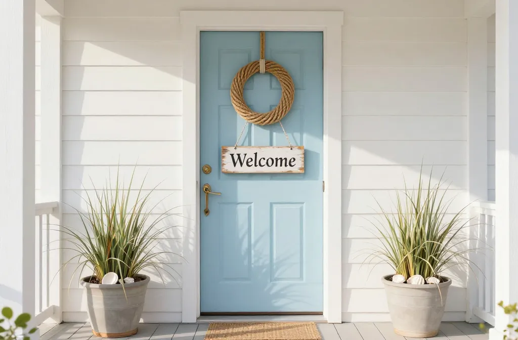 15 Coastal Front Door Decor Ideas That Give Your Entryway a Breezy Beach House Feel
