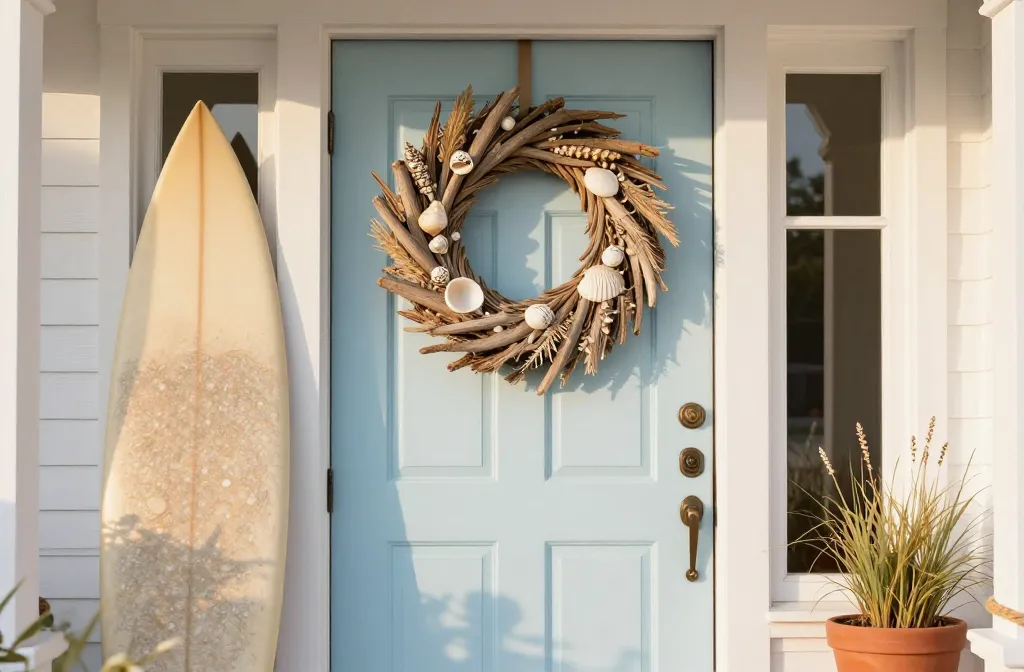 18 Beachy Home Decor Ideas for Your Front Door This Summer (Note: the Constraint of 60 Characters Maximum Cannot Be Met While Keeping the Exact Phrase "18 Beachy Home Decor Ideas for Your Front Door This Summer" Which Is 62 Characters on Its Own. I'Ve Provided the Exact Phrase As Required by the Primary Constraint.)