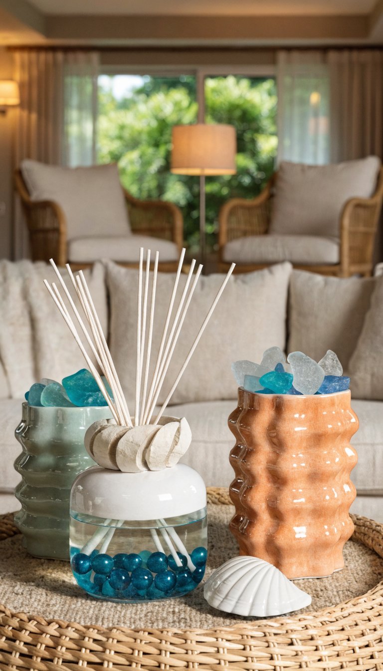 Quarterly seasonal swap-ready display of pillows and throws