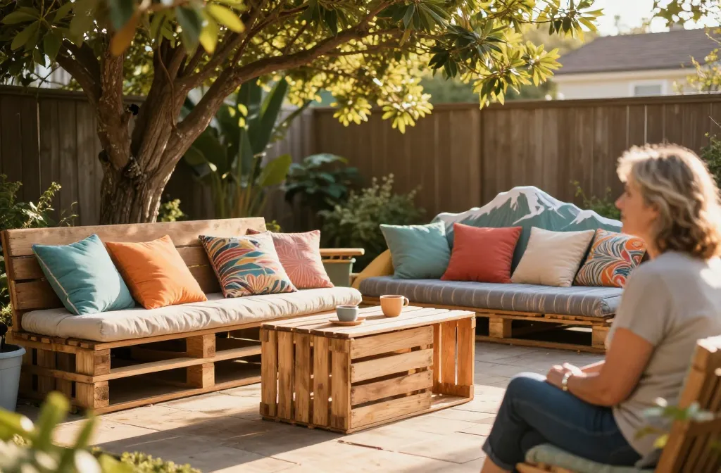 15 Backyard Seating Ideas on a Budget - a Few Cushions, Sturdy Crates, or Even an Old Bench Can Become Practical Seating for a Backyard Oasis. Budget-Friendly Oasis