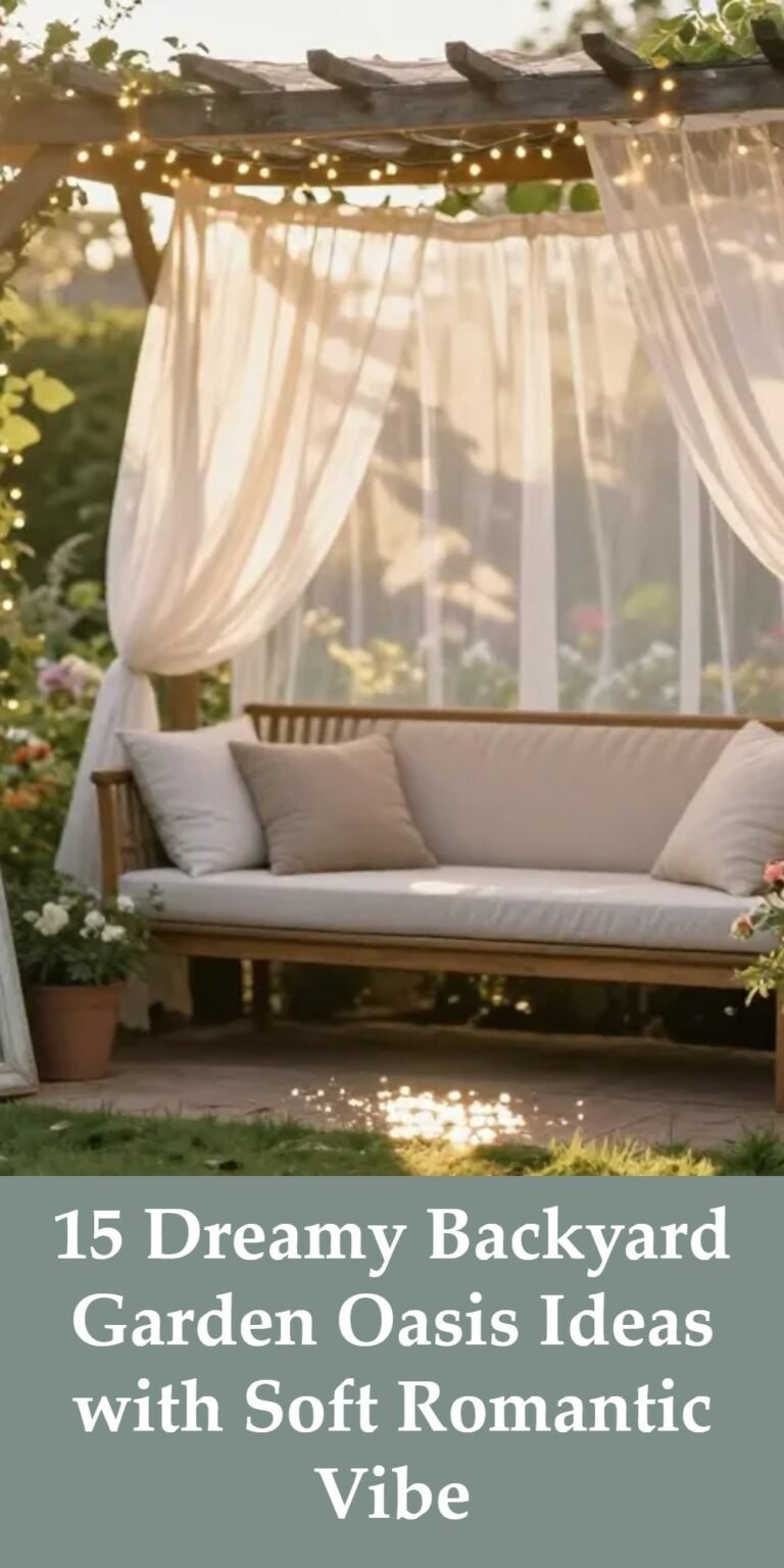 15 Dream Backyard Oasis Ideas with Soft Romantic Vibe Using Easy Garden ...