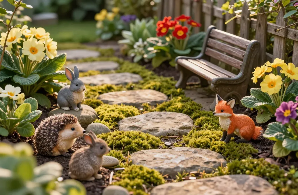 10 Outdoor Garden Ideas with Mini Animal Figurines Including Hedgehog Figurines, Bunny Figurines, Fox Figurines for a Whimsical Yard