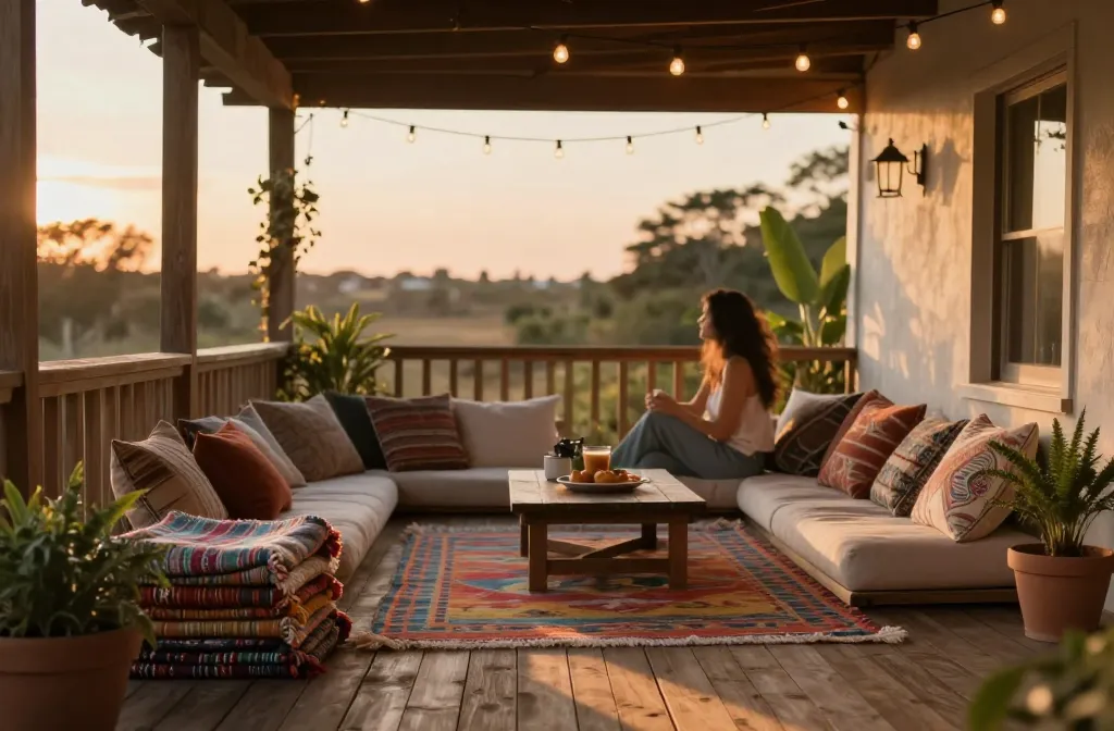How to Transform Your Back Porch Into a Bohemian Escape: a Cozy Makeover