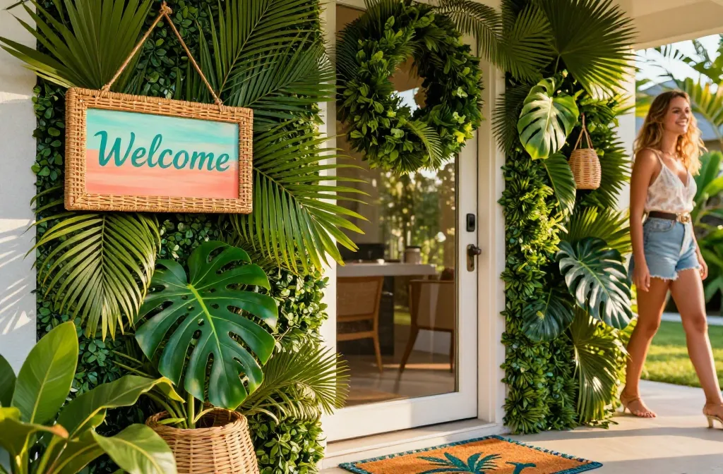 15 Front Door Decor Ideas for Summer with a Lush Tropical Edge: Fresh Picks