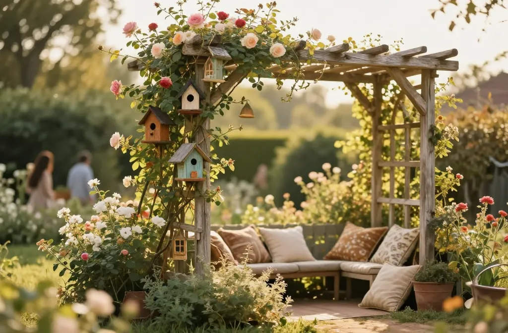 15 Cottagecore Backyard Ideas with Birdhouses, Climbing Roses & Cozy Seating Unveiled