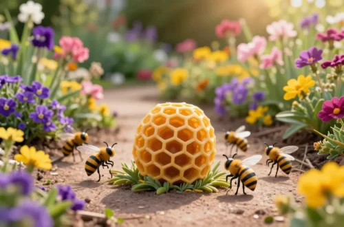 Buzz-Worthy: 15 Bee Garden Ideas with Bee Figurines, Honeycomb Decor & Colorful Blooms
