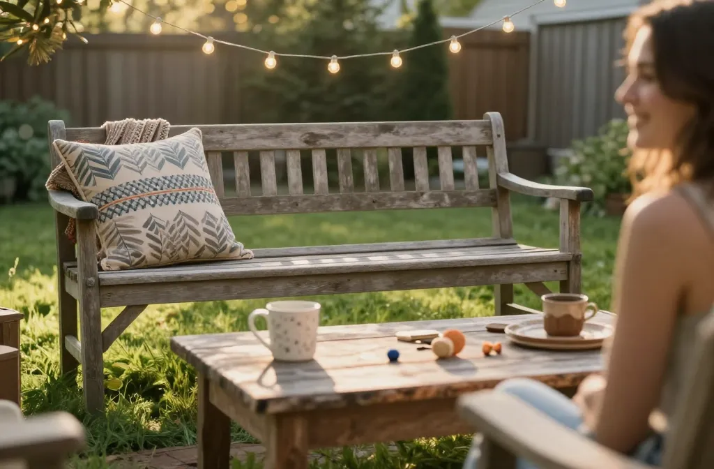 How to Create an Outdoor Seating Area Built Around One Good Piece and Everything Else Found on the Cheap You’Ll Love