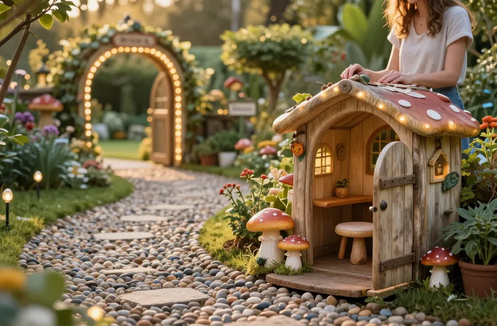 15 Outdoor Garden Decor Ideas with Fairies, Pebble Paths & Enchanted Lighting Unveiled