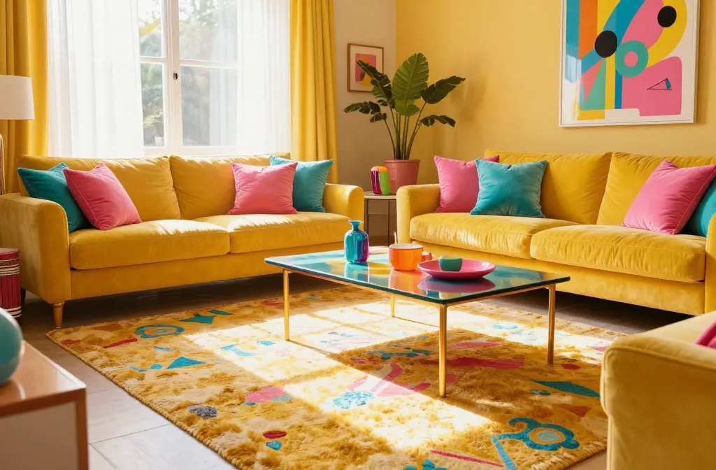 10 Dopamine Decor Ideas to Create a Home That Sparks Joy in Your Space: Use Bright, Happy Colors for an Instant Mood Boost, Mix Playful Patterns for a Dynamic Space, Fill Your Space with Statement Art That Feels Personal, Use Mood-Boosting Lighting for a Happy Glow, Layer Plush, Tactile Textures for Sensory Bliss, Incorporate Funky-Shaped Furniture, Add Colorful Kitchen Accents, Make a Statement with Bold Rugs, Create a Dopamine Desk Setup, Personalize Your Space with Sentimental Decor