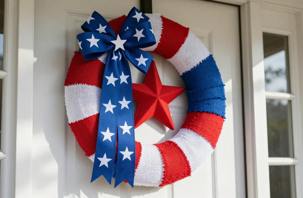 15 Patriotic Front Door Wreaths for a Festive All-American Look: Porch Power
