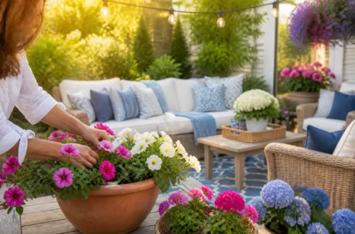 Summer Outdoor Refresh: Patio Furniture Update, Flower Planting & Backyard Decorating
