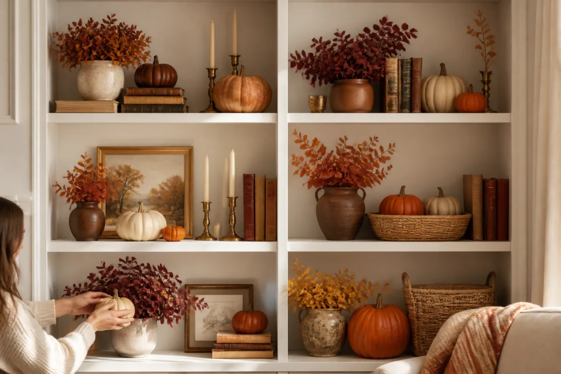 How to Style Shelves for Fall (Beginner Friendly) in One Afternoon