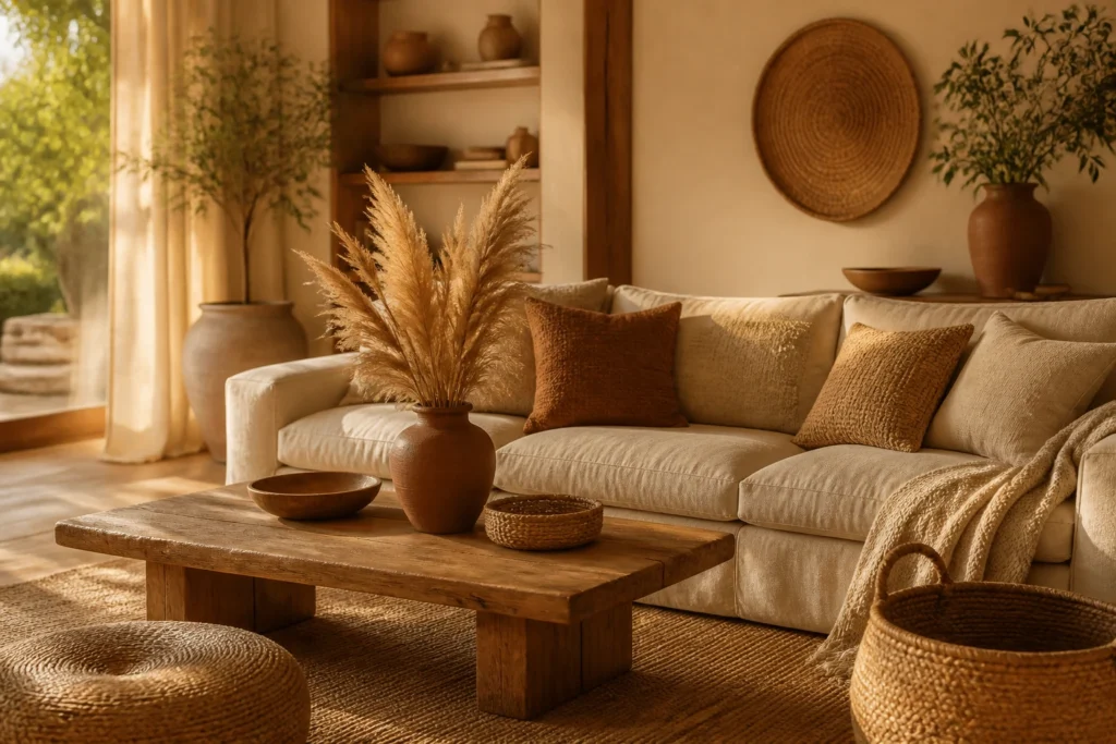 15 Warm, Earthy Living Room Ideas for a Peaceful, Grounded Home Vibe