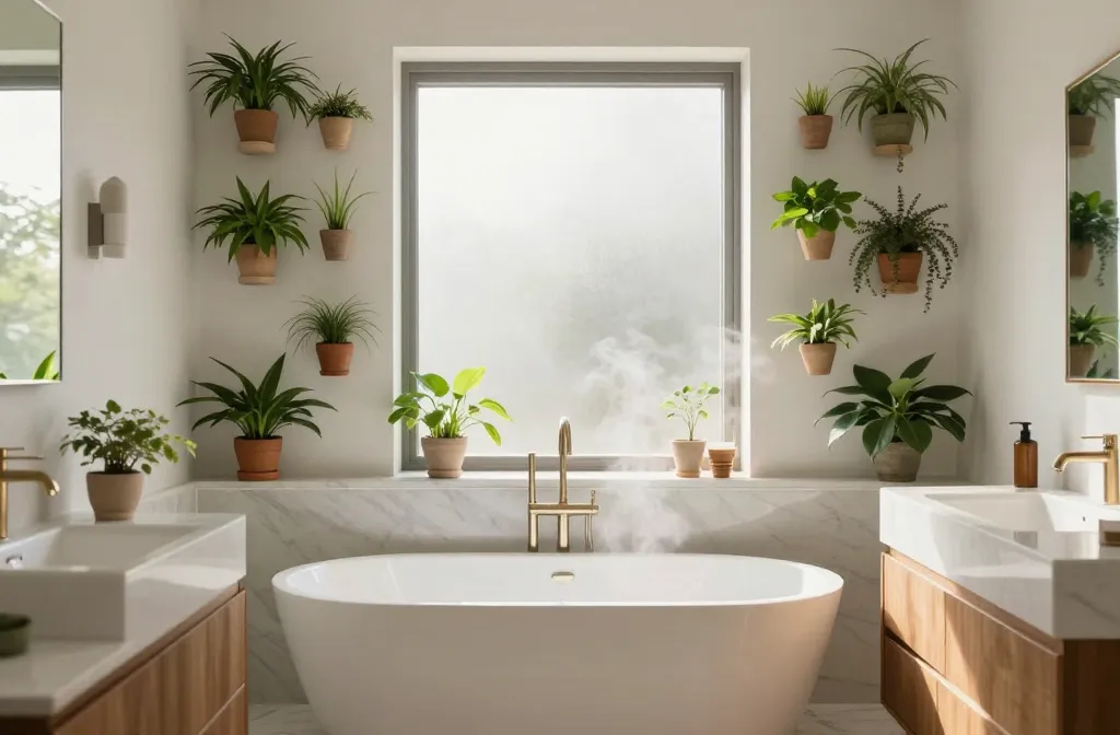 15 Bathroom Plant Decor Ideas for a Clean, Calm, Minimalist Bathroom: Tiny Oasis