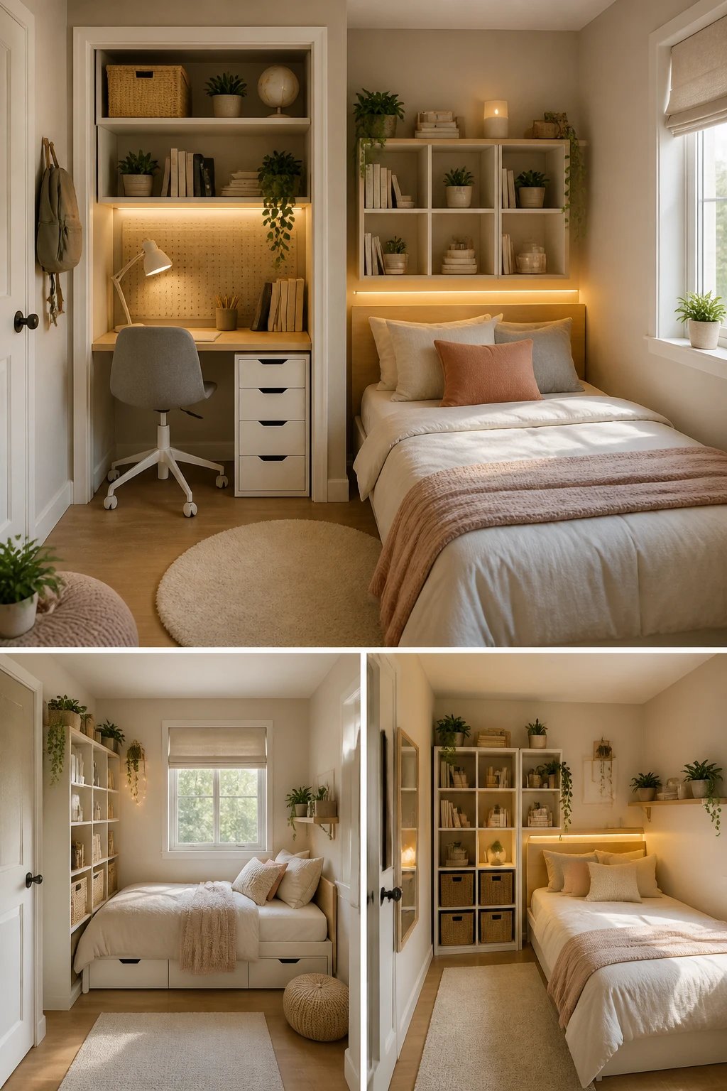 A compact teen bedroom transformation in a 9x