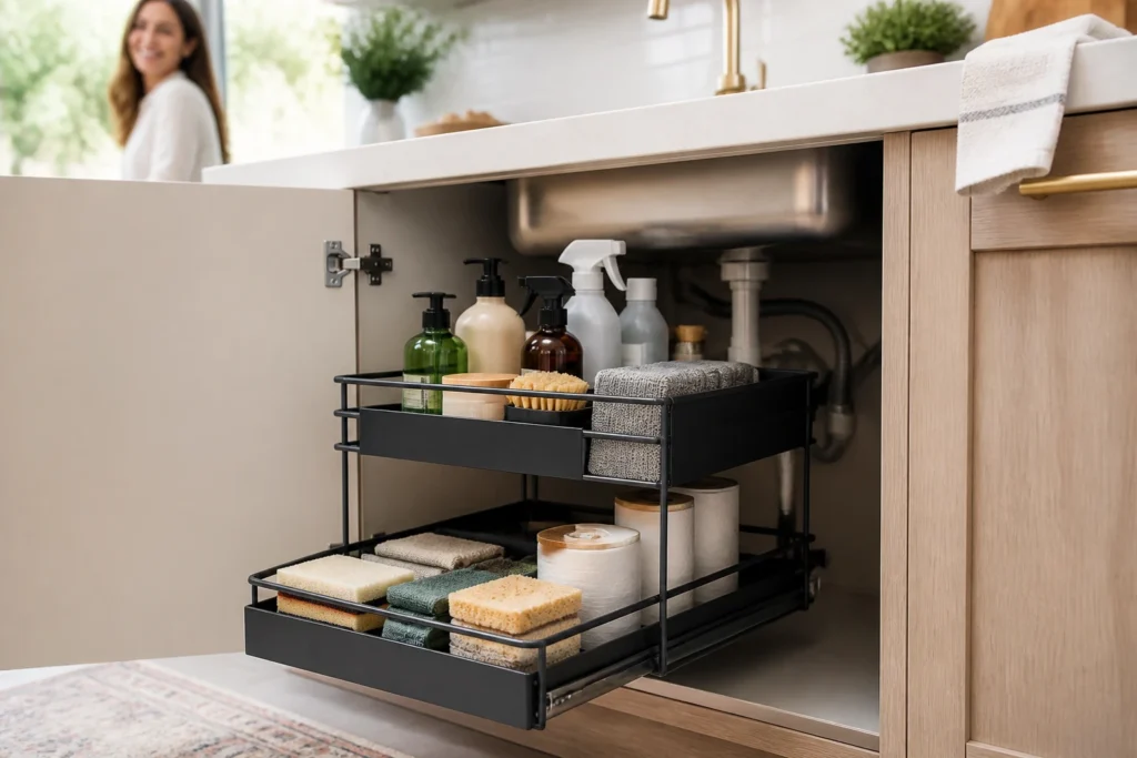 Easy Under Sink Organization Tips | Declutter With These Kitchen Storage Ideas