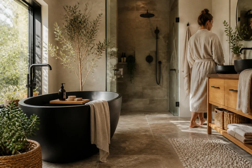 15 Modern Bathroom Ideas with Clean Lines & Earthy Tones