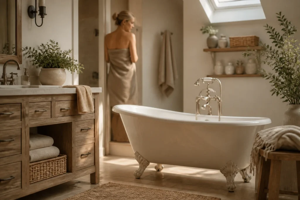 15 Farmhouse Bathroom Ideas with Elevated, Quiet‑Luxury Touches