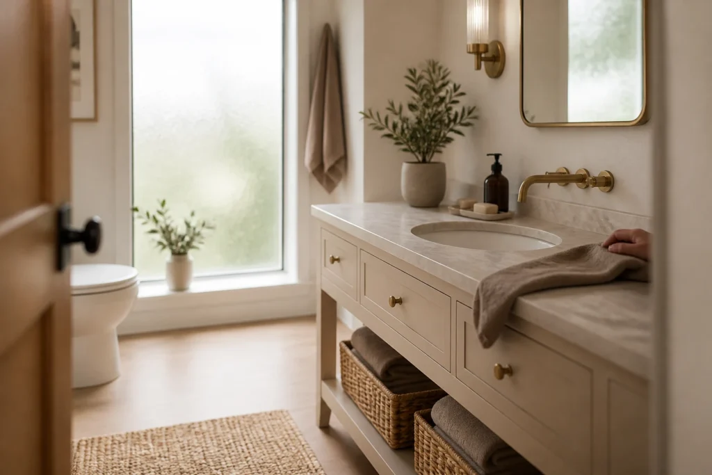 15 Half-Bathroom Decor Ideas with Spa‑Inspired Neutrals