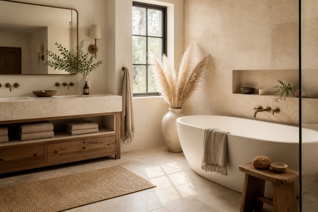 15 Warm Neutral Bathroom Ideas for a Calm Home