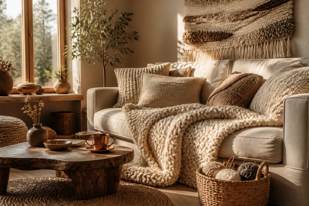 14 Hand‑Knitted Decor Ideas for a Calm, Cozy, Slow‑Living Home